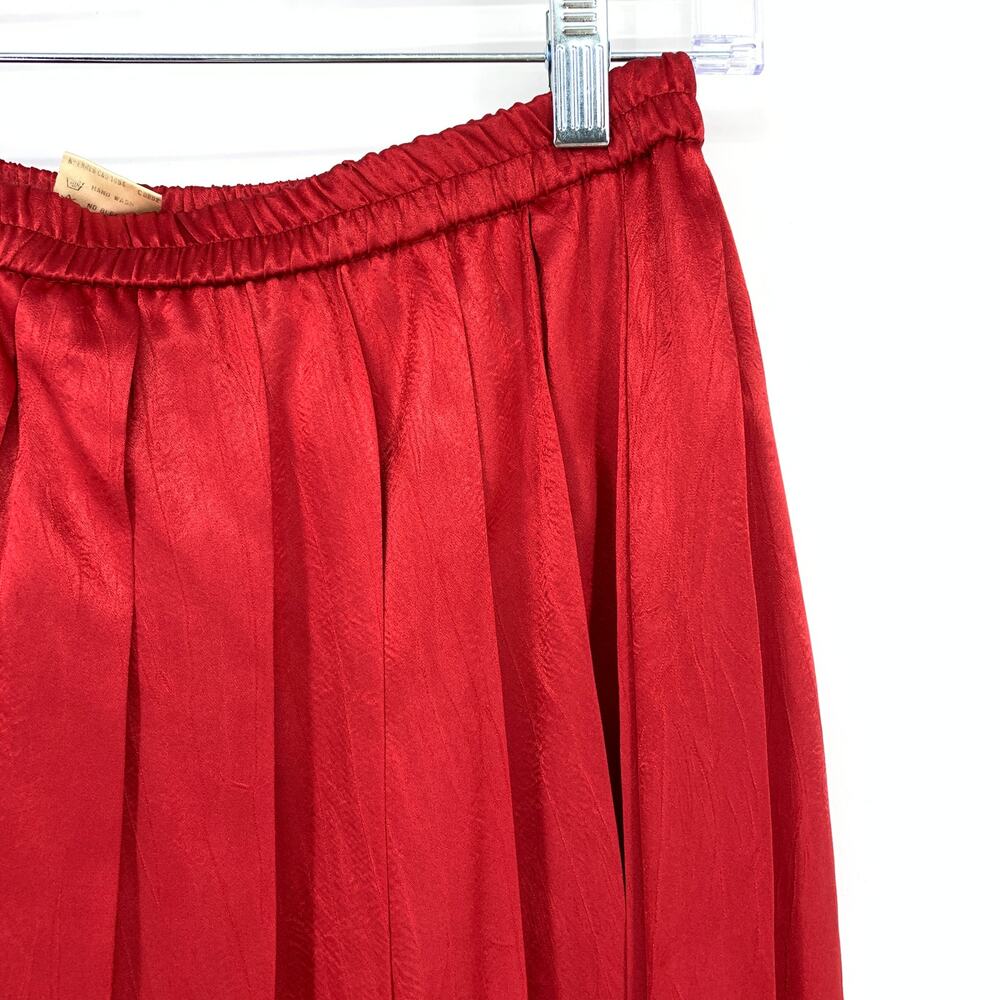 VTG Rodier 2 Piece Long Sleeve Top + Pleated Skirt Set Womens Size 42 US 10 Red - Picture 4 of 13